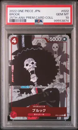 2022 ONE PIECE JPN 25TH ANV PREM CARD COLL #022 BROOK PSA 10 - Image 1