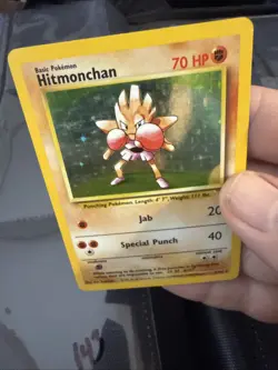 Pokemon Card Hitmonchan 7/102 Base Set Rare Holo Pokemon Card WOTC 1999 LP A137 - Image 3