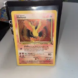 Moltres Fossil 12/62 Unlimited Holo Rare Vintage Pokemon Card 1999 WOTC NM - Image 1