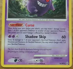 Gengar 16/99 Rare Non-Holo Arceus Set Pokemon Card NM - Image 3