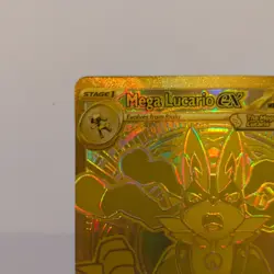 Mega Lucario EX 188/132 Hyper Rare Gold Card Mega Evolutions Pokemon TCG NM - Image 3