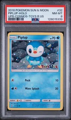 PSA 8 NM-MT - Piplup #32 - Pokemon Card Toys-R-Us Stamped Holo Promo - Image 1