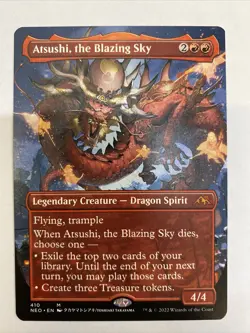 MTG Atsushi the Blazing Sky #410 Borderless Kamigawa Neon Dynasty FREE SHIPPING! - Image 1