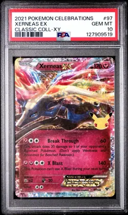 2021 POKEMON CELEBRATIONS CLASSIC COLL. XY #97 XERNEAS EX PSA 10 - Image 1