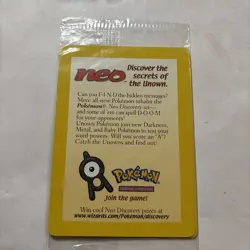 Pokemon Entei Movie Promo #34 WOTC Black Star Neo Discovery Sealed - Image 1