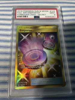 2018 Pokemon Sun And Moon Full Art Eneporter Forbidden Light Secret Rare Psa 9 - Image 1