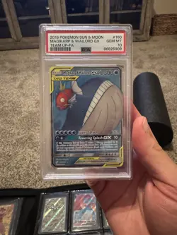 2019 Pokemon Sun & Moon Magikarp & Wailord GX Team Up #160 PSA 10 - Image 1