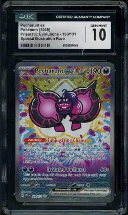 Pokemon Pecharunt ex Prismatic Evolutions Special Illustration Rare #163 CGC 10 - Image 1