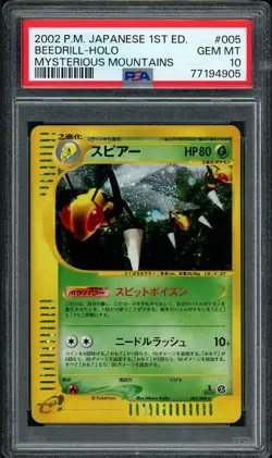 2002 Pokemon Mysterious Mountains 1st Edition Beedrill Holo #005 PSA 10 Gem Mint - Image 1