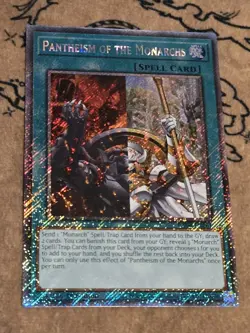 Yugioh Pantheism of the Monarch RA04-EN261 1st Edition Platinum Secret Rare NM - Image 1