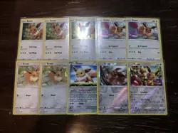 Lot Of 10 RARE Eevee Cards! Cracked Ice, Promos, Reverse, Etc. - Image 1