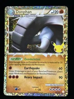 Pokemon TCG Donphan Prime Celebrations Classic Collection Holo Card 107/123 - Image 1