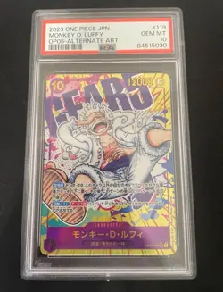 One Piece Card Monkey D. Luffy Secret parallel Gear 5 PSA10 OP05-119 Japanese - Image 1