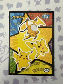 Pokemon Topps - Pikachu Raichu - The First Movie 1999 Sticker Card - MP - Image 1