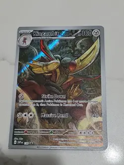 Kingambit Holo Pokemon Card Promo Square Cut Error Dmg - Image 1
