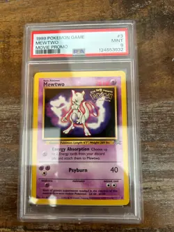 Pokemon 1999 Game MEWTWO Movie Promo #3 PSA 9 Mint RARE - Image 1