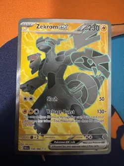 Pokemon TCG Zekrom ex 158/086 English Full Art Holo Black Bolt SV NM-M - Image 1