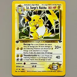 Lt. Surge’s Raichu 11/132 1st Edition Gym Challenge Holo Rare Pokemon TCG NM - Image 1