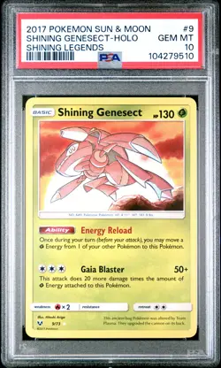 2017 POKEMON SUN & MOON SHINING LEGENDS #9 SHINING GENESECT-HOLO PSA 10 - Image 1