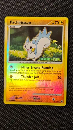 Pachirisu HP Diamond & Pearl STAMPED 35/130 Burger King Pokemon TCG Reverse Holo - Image 2