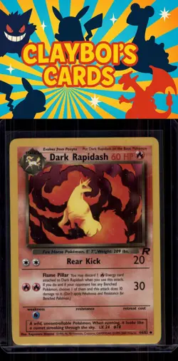 Dark Rapidash Team Rocket Pokemon 44/82 Uncommon Near Mint or Better - Image 1