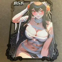 Goddess Story Gold METAL Card - Serial Number #/100! Anime Girl Bikini Yor Spy - Image 4