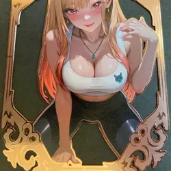Goddess Story Gold METAL Card - Serial Number #/200! Anime Girl Marin Dress Up - Image 3