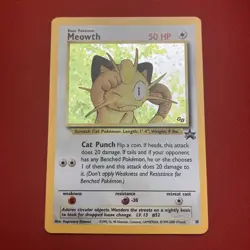 Pokemon Card Meowth Black Star Promo Foil Holo 1999-2000 Wizards - Image 1