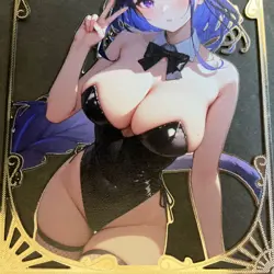 Goddess Story Gold METAL Card - Serial Number #/100! Anime Waifu Shogun Bunny - Image 3