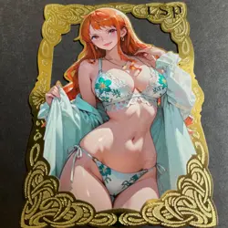 Goddess Story Gold METAL Card - Serial Number #/200! Anime Waifu Nami Bikini - Image 4
