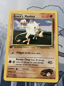 2000 Pokemon Gym Heroes 1st Edition Brock's Mankey #68/132 - Image 1