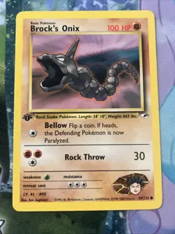 Brock's Onix 69/132 1st Edition Gym Heroes Common 2000 Pokemon TCG WOTC - Image 1