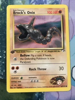 Brock's Onix 69/132 1st Edition Gym Heroes Common 2000 Pokemon TCG WOTC - Image 3