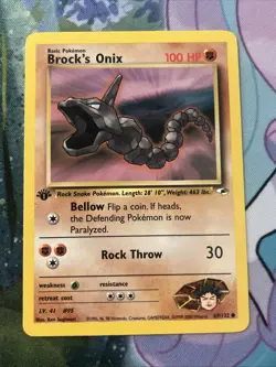 Brock's Onix 69/132 1st Edition Gym Heroes Common 2000 Pokemon TCG WOTC - Image 5