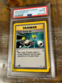 Pokemon 2000 Neo Genesis 1st Edition SUPER SCOOP UP #98 PSA 8 RARE - Image 1