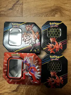 Pokemon TCG Lot - Empty Tins, Protector Sleeves, Markers, Dice, 33 Total Tins - Image 4