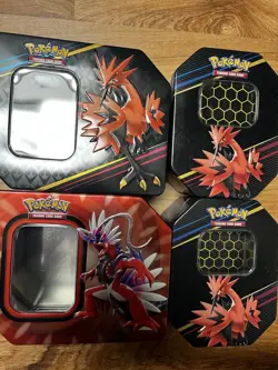 Pokemon TCG Lot - Empty Tins, Protector Sleeves, Markers, Dice, 33 Total Tins - Image 5