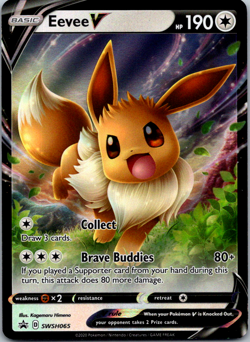 Eevee V SWSH065 Pokemon Sword & Shield BLACK STAR PROMO Holo Foil NM SWSH - Image 1