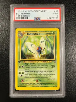 2001 Pokemon Neo Discovery #19 - Butterfree - MINT 1st Edition PSA 9! - Image 1