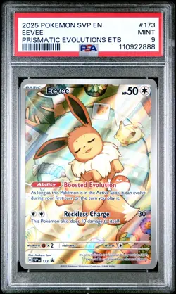 2025 POKEMON SVP EN-SV BLACK STAR PROMO #173 EEVEE PSA 9 - Image 1