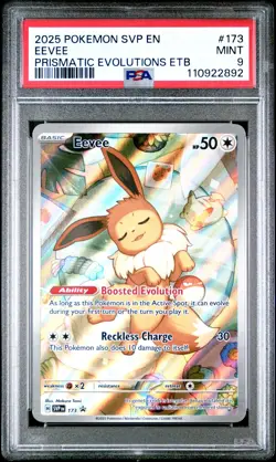 2025 POKEMON PRISMATIC EVOLUTIONS ETB PROMO #173 EEVEE PSA 9 - Image 1