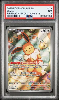 2025 POKEMON SVP EN-SV BLACK STAR PROMO #173 EEVEE PSA 7 - Image 1