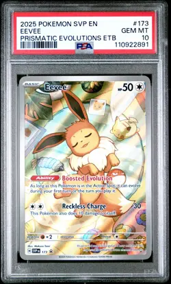 2025 POKEMON SVP EN-SV BLACK STAR PROMO #173 EEVEE PSA 10 - Image 1