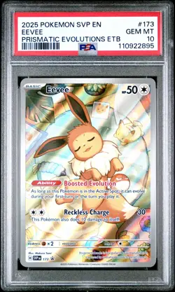 2025 POKEMON SVP EN-SV BLACK STAR PROMO #173 EEVEE PSA 10 - Image 1