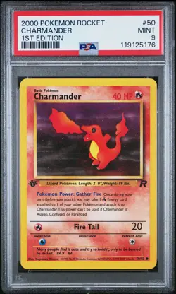 2000 POKEMON ROCKET 1ST ED #50 CHARMANDER PSA 9 - Image 1