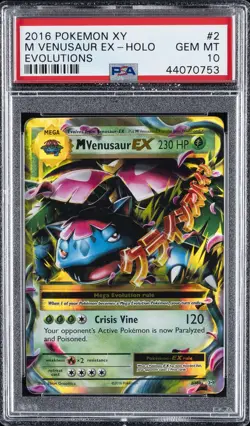 2016 POKEMON XY EVOLUTIONS #2 M VENUSAUR EX PSA 10 - Image 1