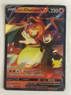 Pokemon TCG SWSH133 Promo Lance's Charizard V Light Played - Image 1