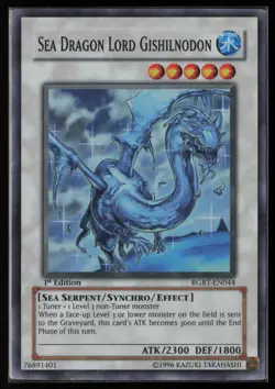 Yugioh Sea Dragon Lord Gishilnodon RGBT-EN044 1st Edition Super Rare NM - Image 1