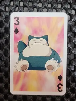 Snorlax Pokemon 1999 Mini Deck Playing Cards 2.5x1.75in Three Of Spades Red Back - Image 1