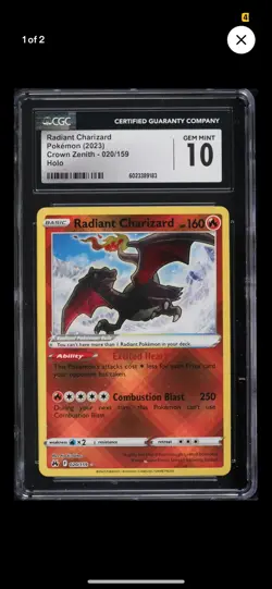 Radiant Charizard Crown Zenith Card 020/159 CGC 10 - Image 1
